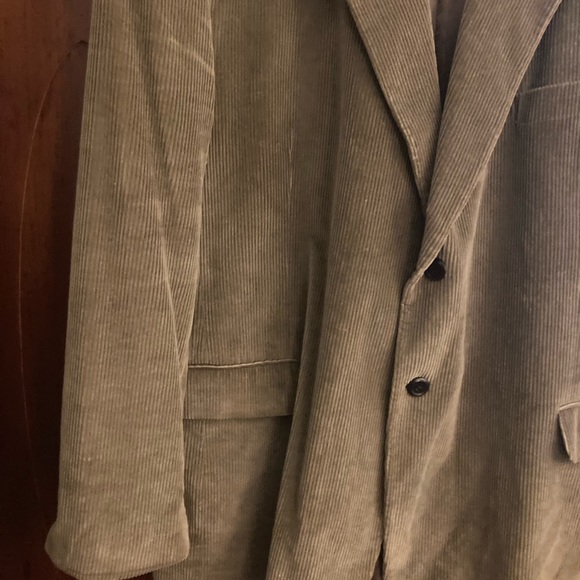 Stafford mens sage green corduroy button jacket 3 front pockets interior pockets - Picture 4 of 9